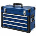 Coffre à outils 52 x 28 x 38 cm en métal bleu à 5 tiroirs portable