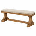 Banc 180 x 40 x 50 cm en bois massif beige et naturel style classique